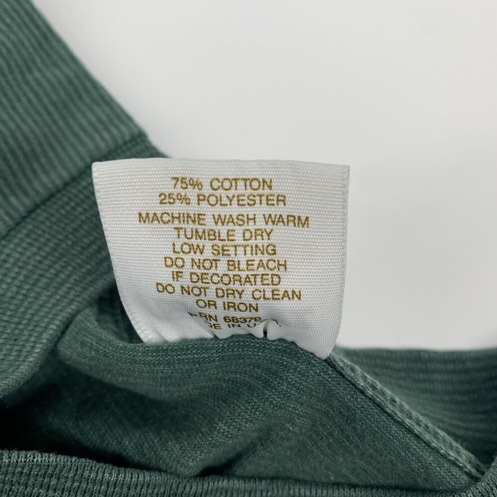 Vintage 1980s #1 Dad Short Sleeve Striped T-Shirt Size Large Mens Green Yellow L - Picture 4 of 8